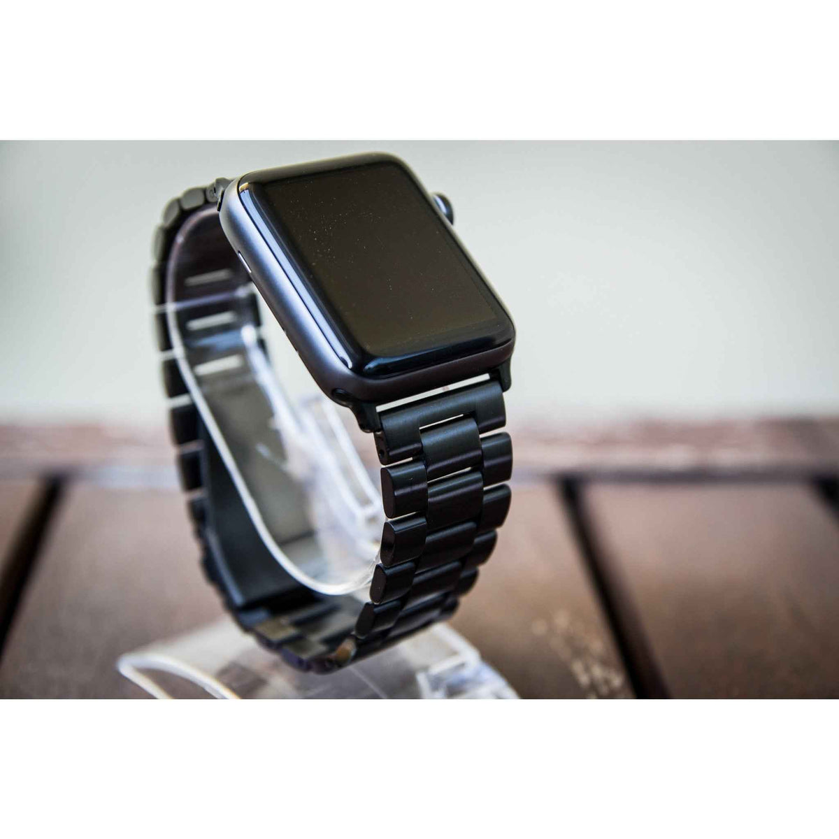 Black Classic Stainless Steel Apple Watch Band