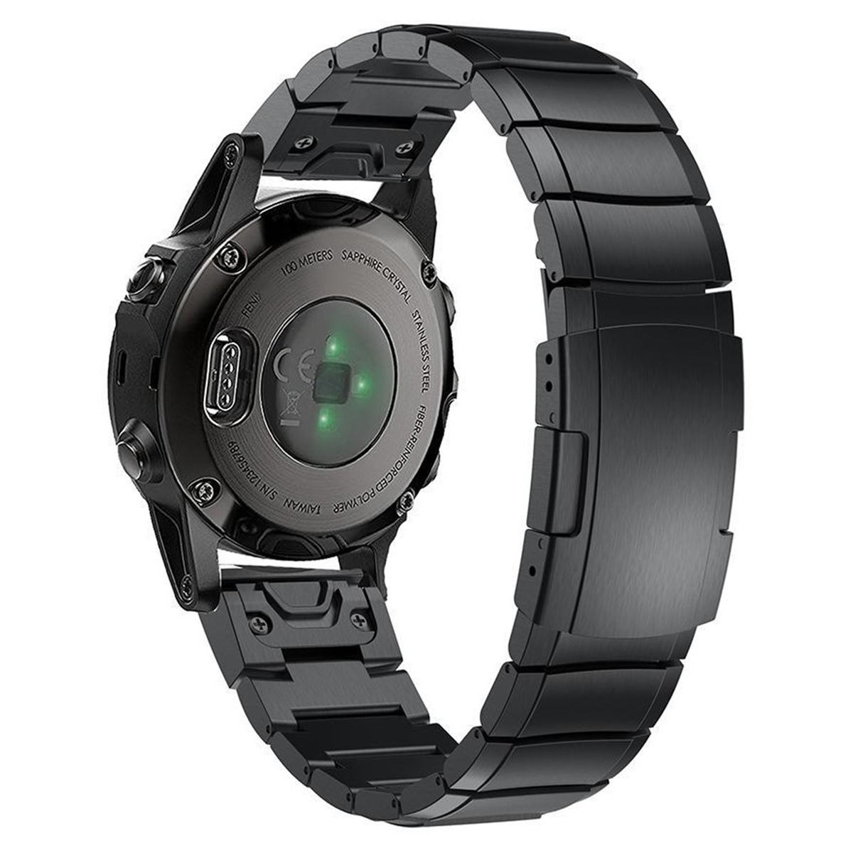 Black Ceramic Stainless Steel Garmin Fenix 6X / 7X / 8 (51MM) Band - OzStraps