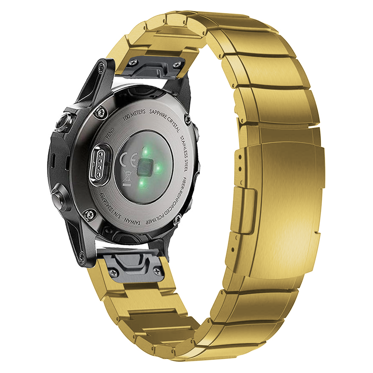 Gold Ceramic Stainless Steel Garmin Fenix 6X / 7X / 8 (51MM) Band - OzStraps