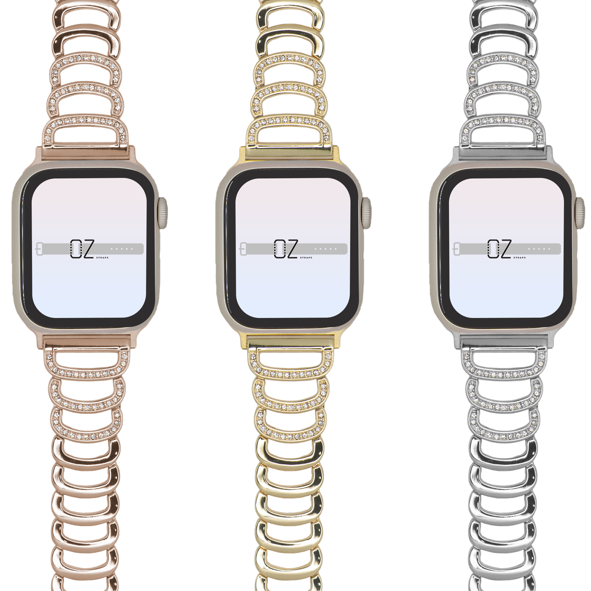 www.Nuroco.com - Apple Watch Band strap Crystal bling rhinestone bracelet  Stainless Steel 44mm/