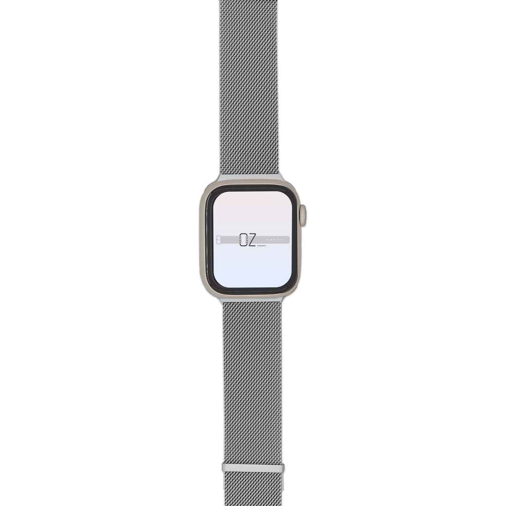 Black apple watch online with silver milanese loop