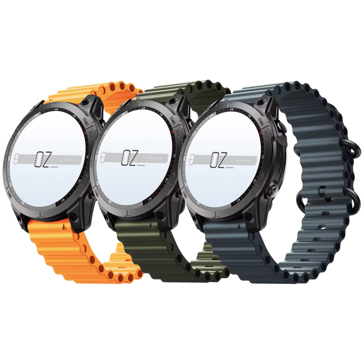 Ocean Garmin Fenix 6X/7X/8 26mm Black Silicone QuickFit Band