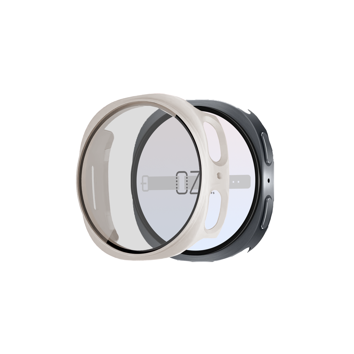 Samsung Galaxy Watch 8 Hybrid Cover (Tempered Glass + Case Protector)