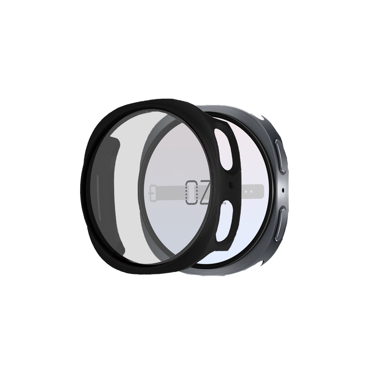 Samsung Galaxy Watch 8 Hybrid Cover (Tempered Glass + Case Protector)