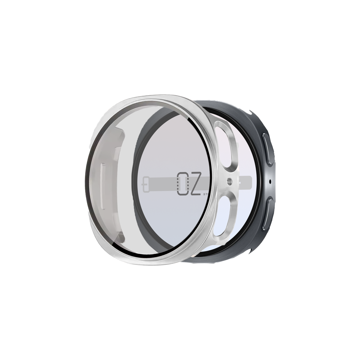 Samsung Galaxy Watch 8 Hybrid Cover (Tempered Glass + Case Protector)