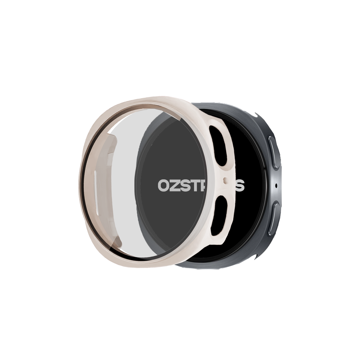 Samsung Galaxy Watch 8 Hybrid Cover (Tempered Glass + Case Protector)