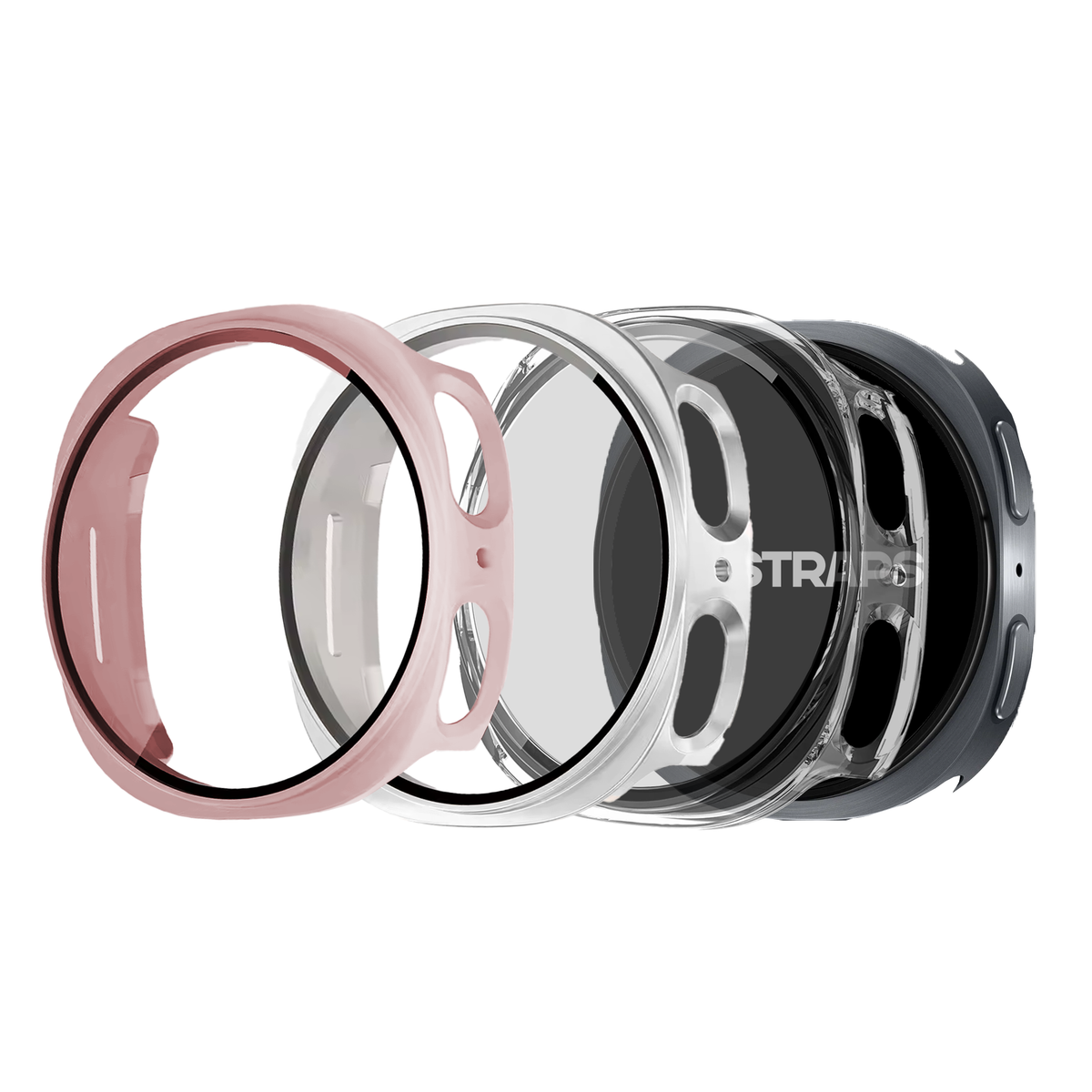 Samsung Galaxy Watch 8 Hybrid Cover (Tempered Glass + Case Protector)