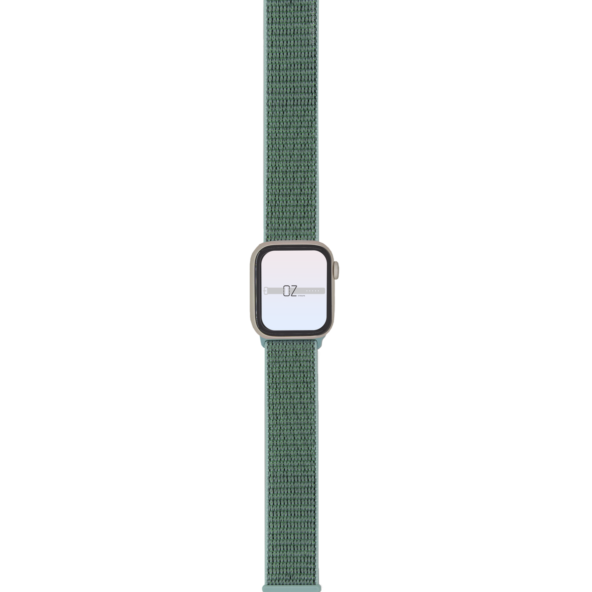 Nylon Hook & Loop Sport Watch Strap - Green/Black