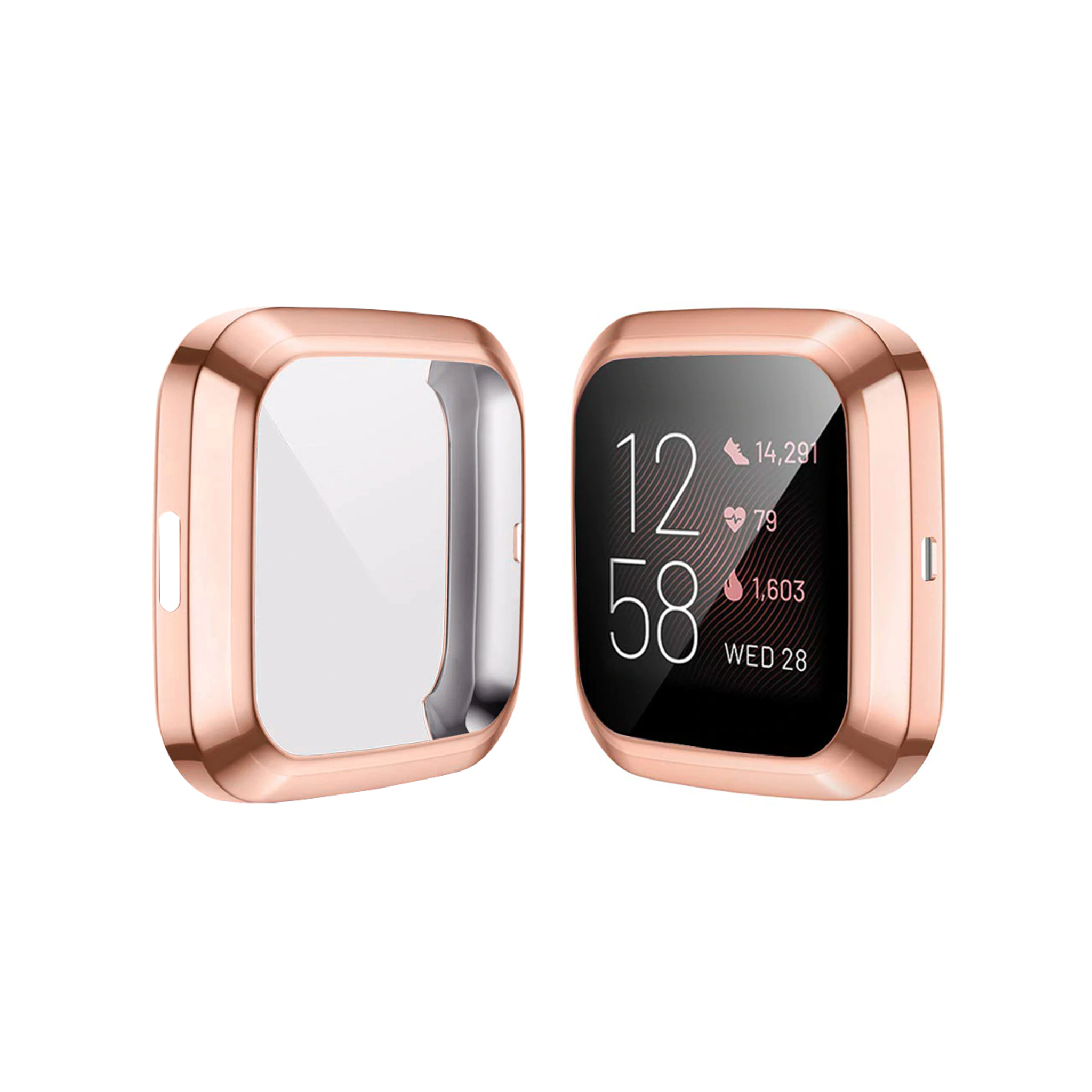Rose gold fitbit with black band online