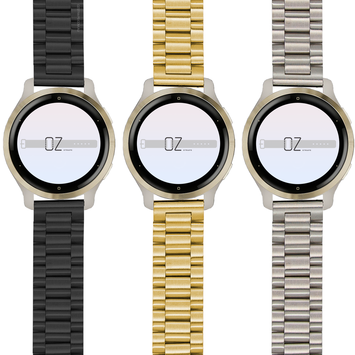Classic Stainless Steel Garmin Vivoactive 4 Venu 3 Band OzStraps