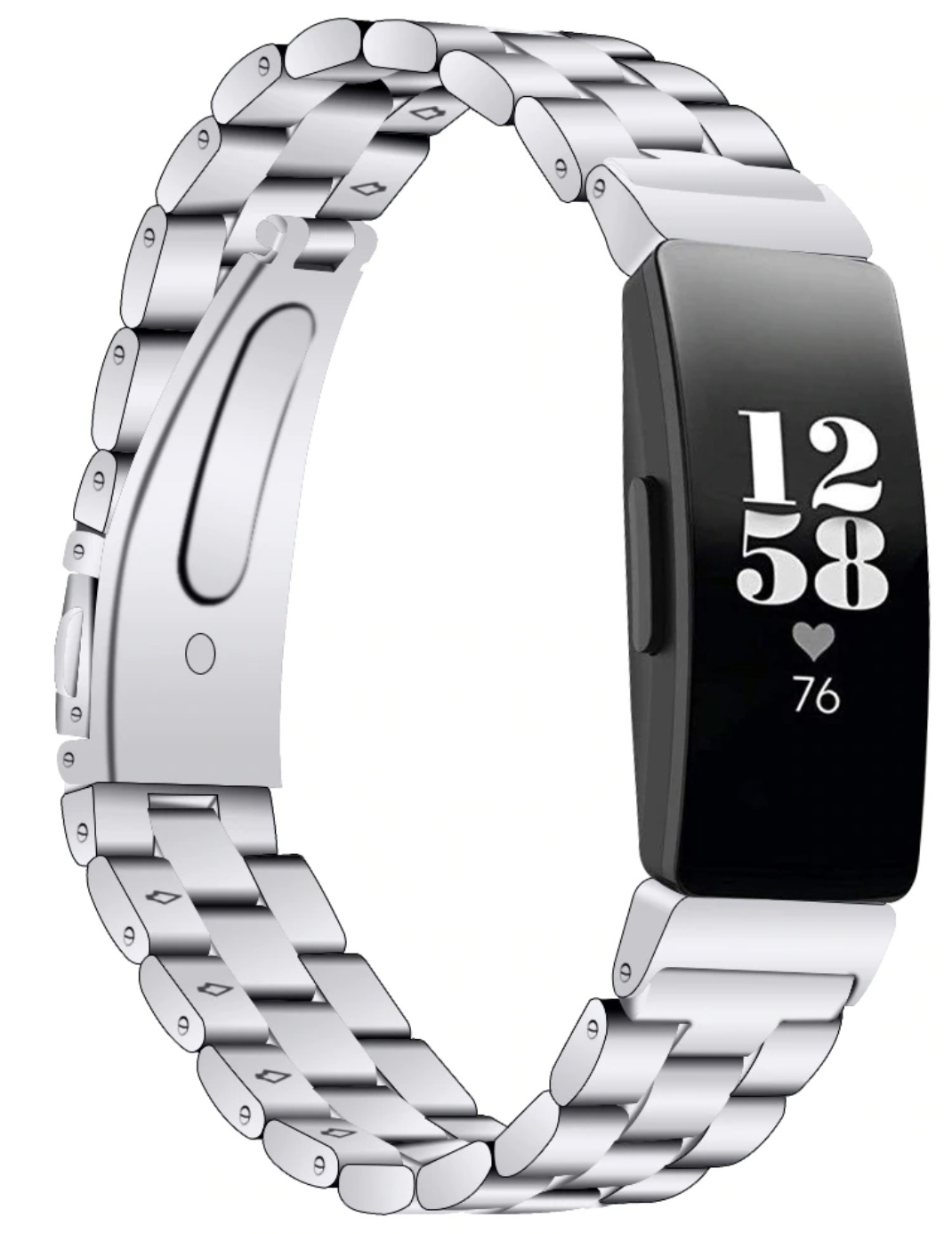 Classic Stainless Steel Fitbit Inspire HR Ace Band OzStraps